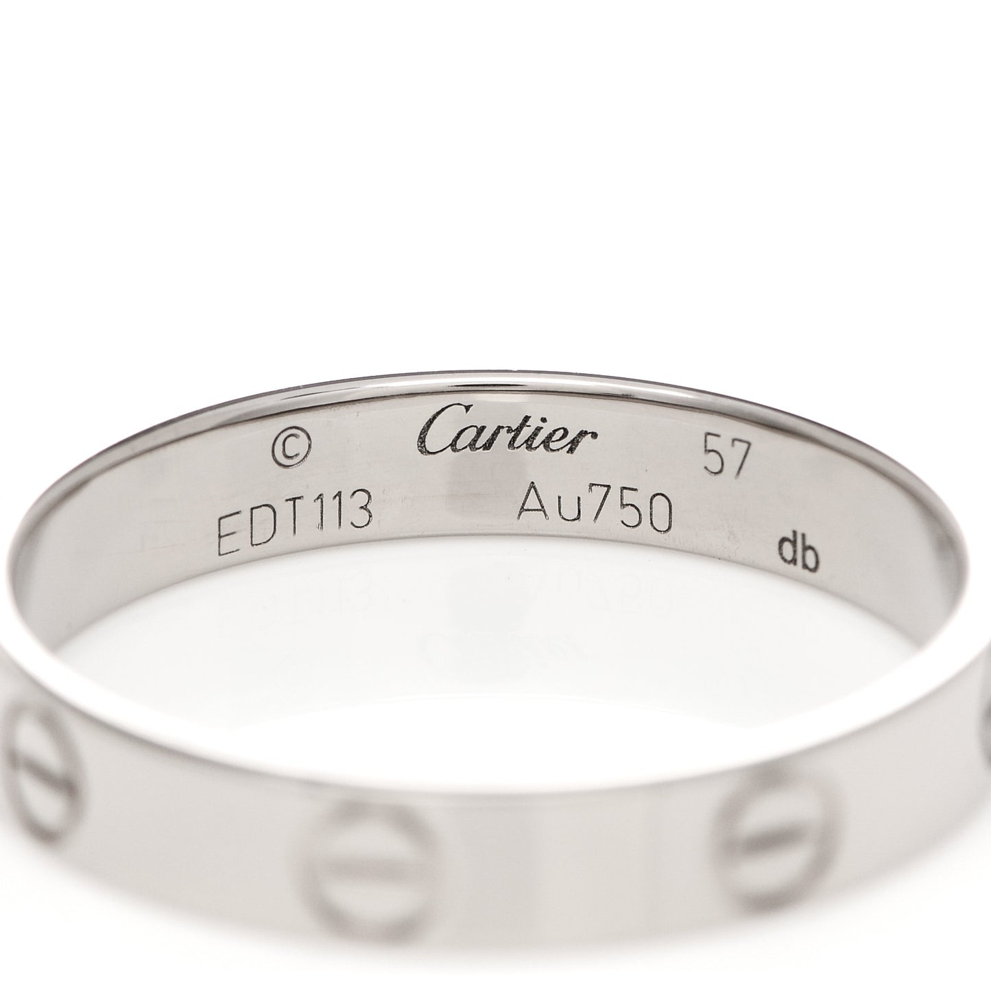 18K White Gold 3.5mm LOVE Wedding Band Ring 57 8