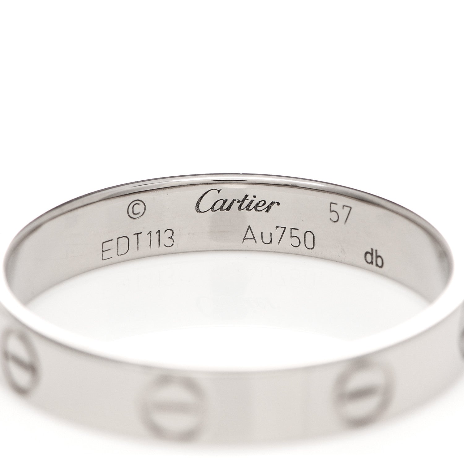 Cartier 18K White Gold 3.5mm LOVE Wedding Band Ring 57 8 4 of 4