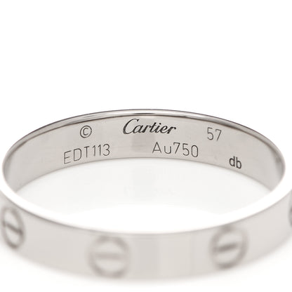 Cartier 18K White Gold 3.5mm LOVE Wedding Band Ring 57 8 4 of 4