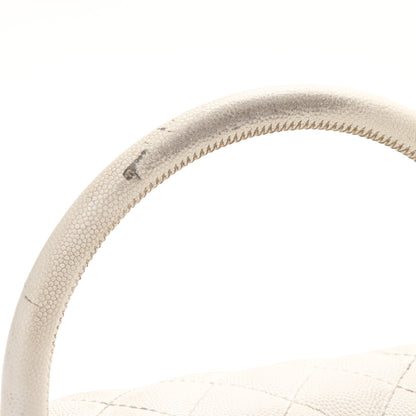 Chanel Caviar Quilted Small Coco Handle Flap White 15 of 21