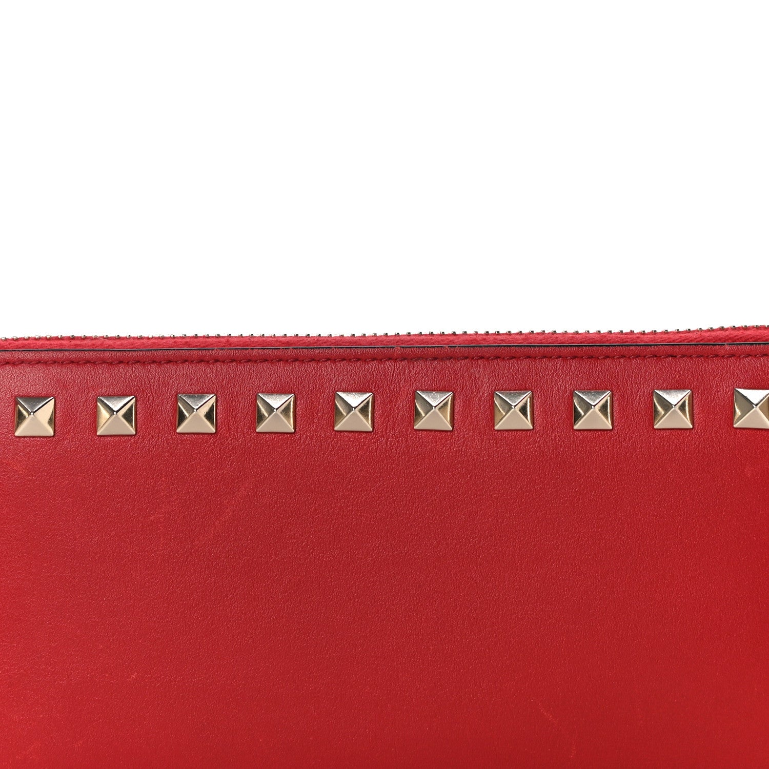 Valentino Garavani Calfskin Rockstud Zip Around Wallet Rosso Valentino 7 of 12