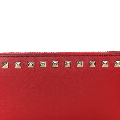 Valentino Garavani Calfskin Rockstud Zip Around Wallet Rosso Valentino 7 of 12