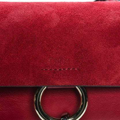 Chloe Suede Calfskin Mini Faye Shoulder Bag Tulip Red 8 of 11