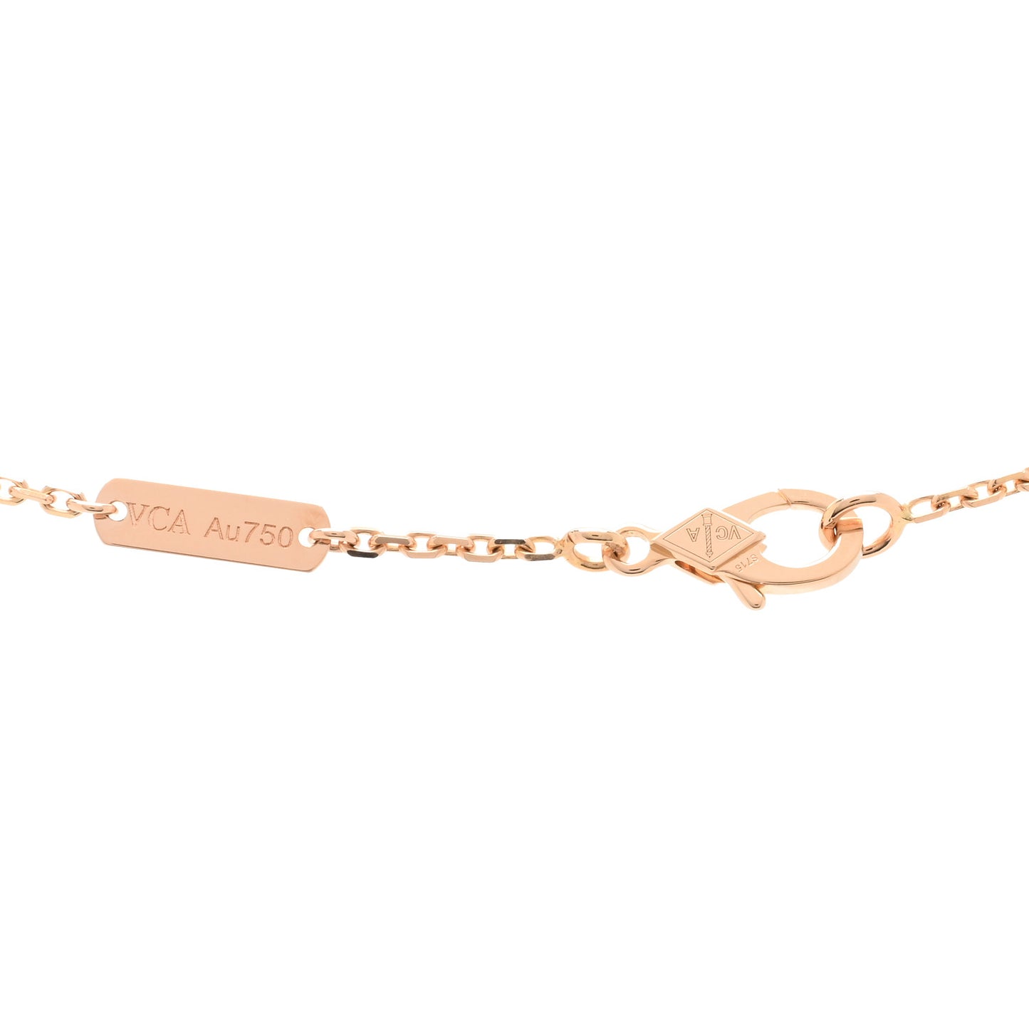 18K Rose Gold Diamond Bulls Eye Vintage Alhambra Pendant Necklace