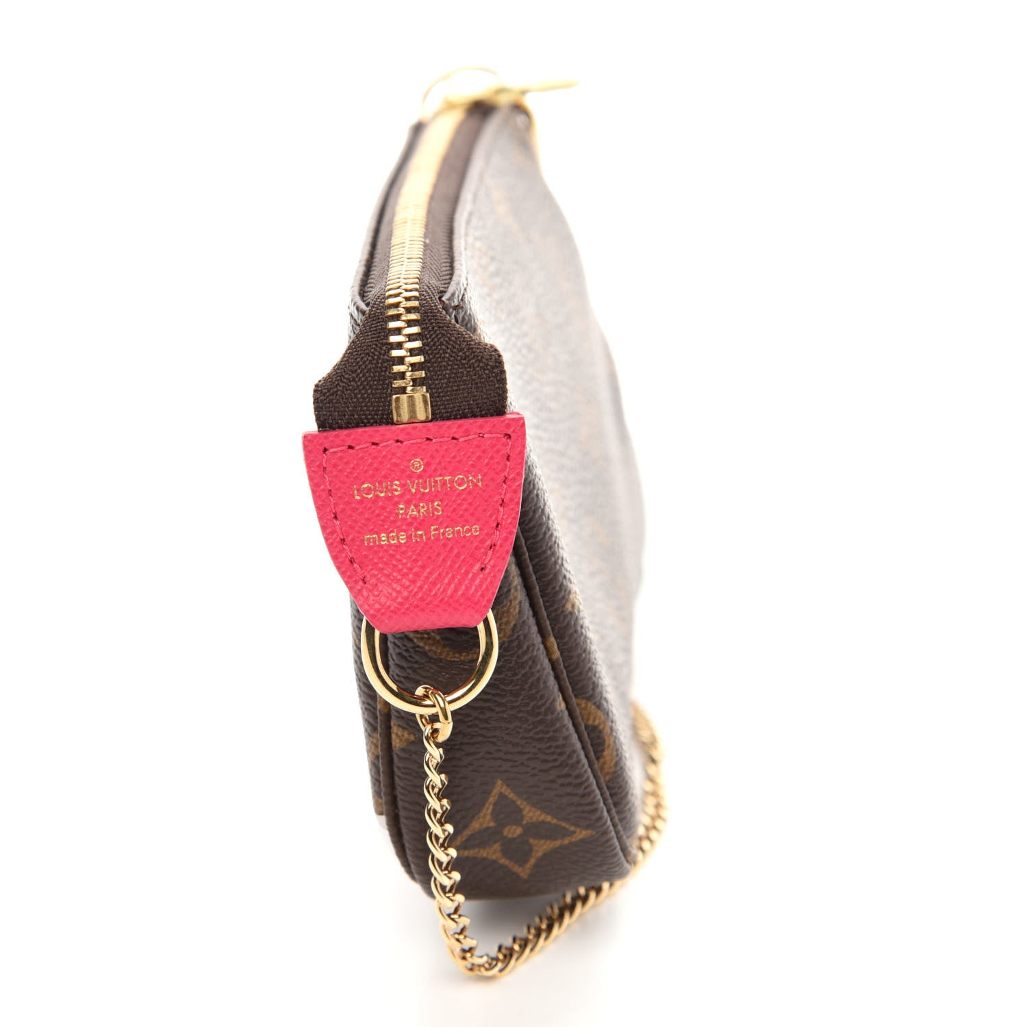 Louis Vuitton Monogram 2019 Christmas Animation Mini Courchevel Pochette Accessories Fuchsia 9 of 10