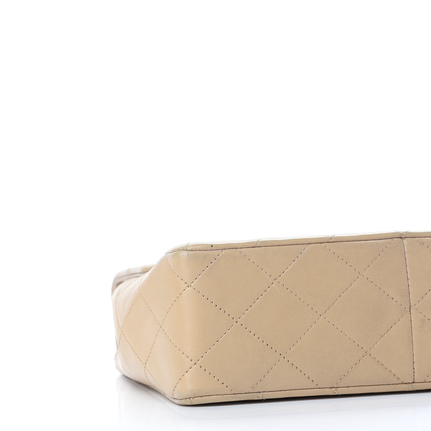 Lambskin Quilted Mini Square Flap Beige