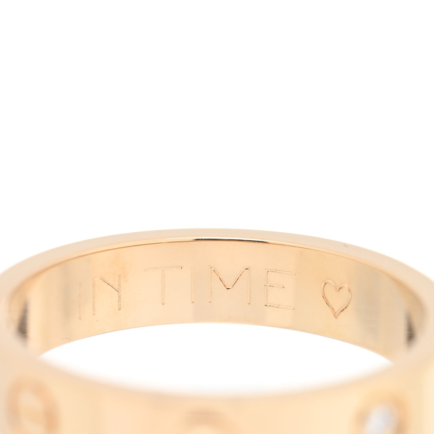 18K Yellow Gold Diamond 4mm LOVE Wedding Band Ring 54 6.75