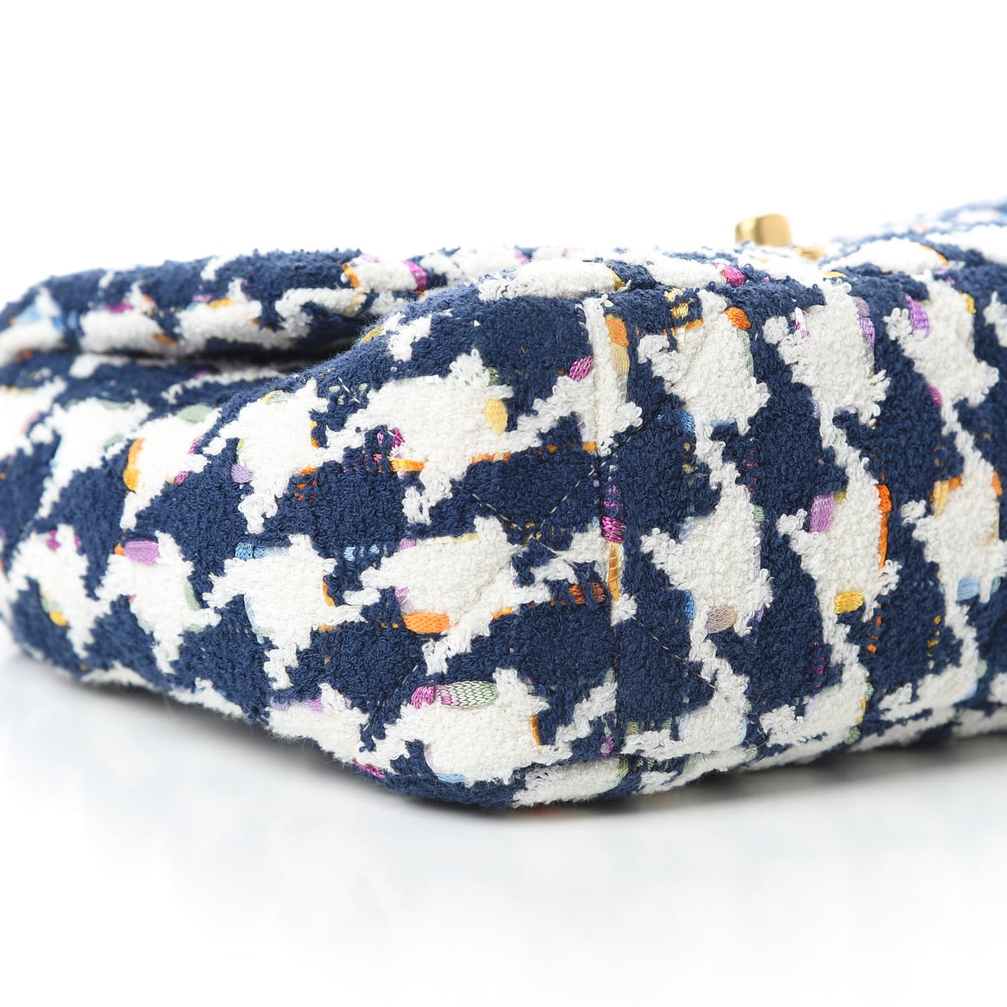 Tweed Quilted Medium Chanel 19 Flap Ecru Navy Blue Multicolor