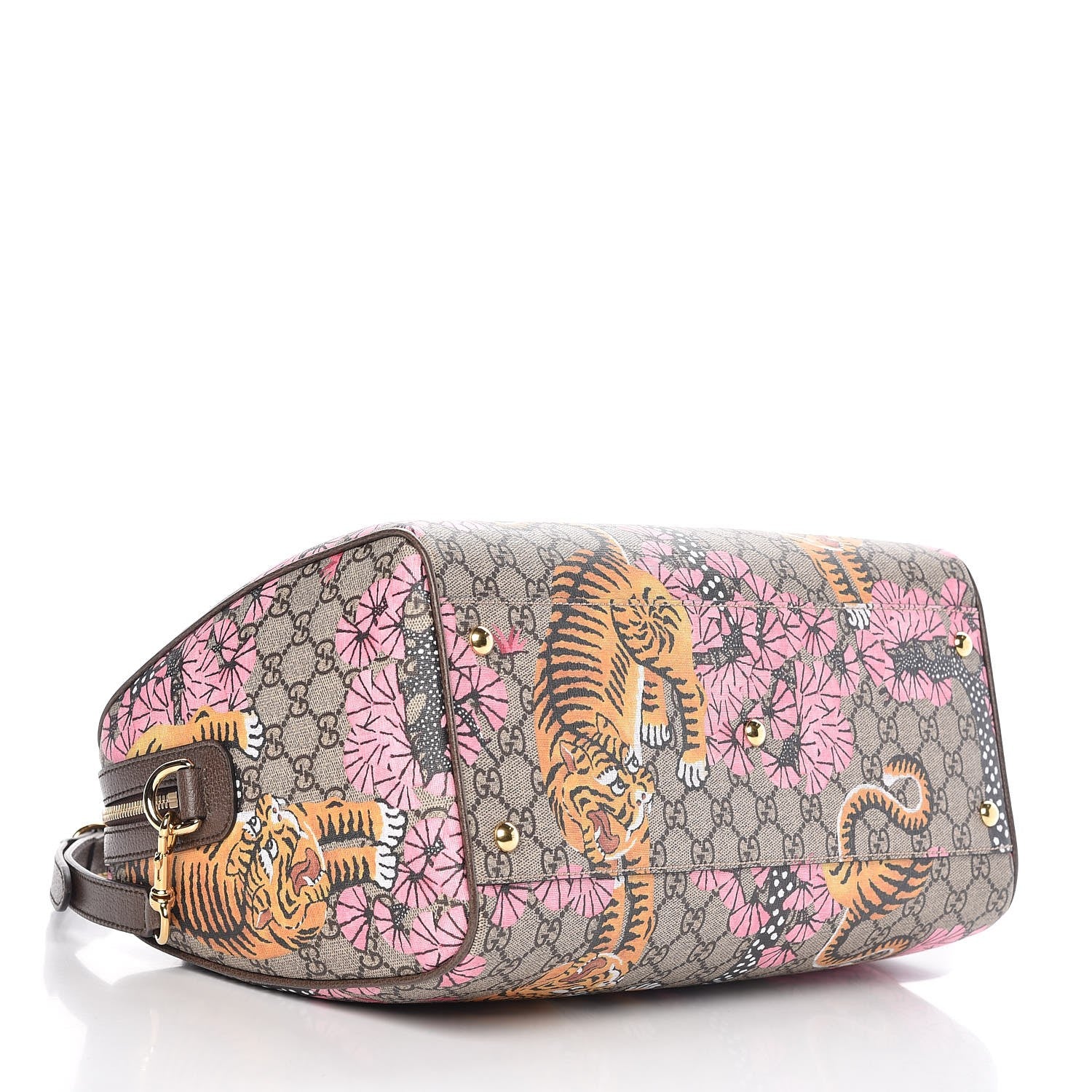 Gucci GG Supreme Monogram Bengal Medium Boston Beige PInk 5 of 7