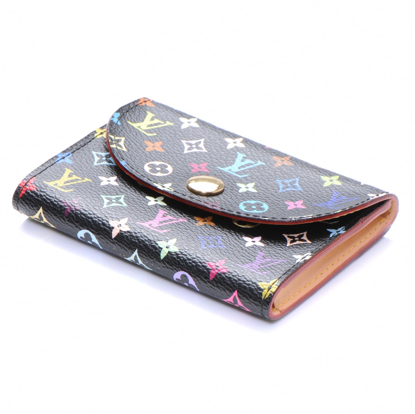Monogram Multicolor Business Card Holder Black