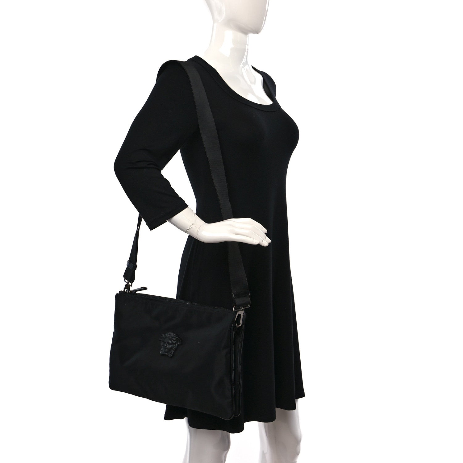 Versace Nylon Palazzo Medusa Messenger Black 2 of 8