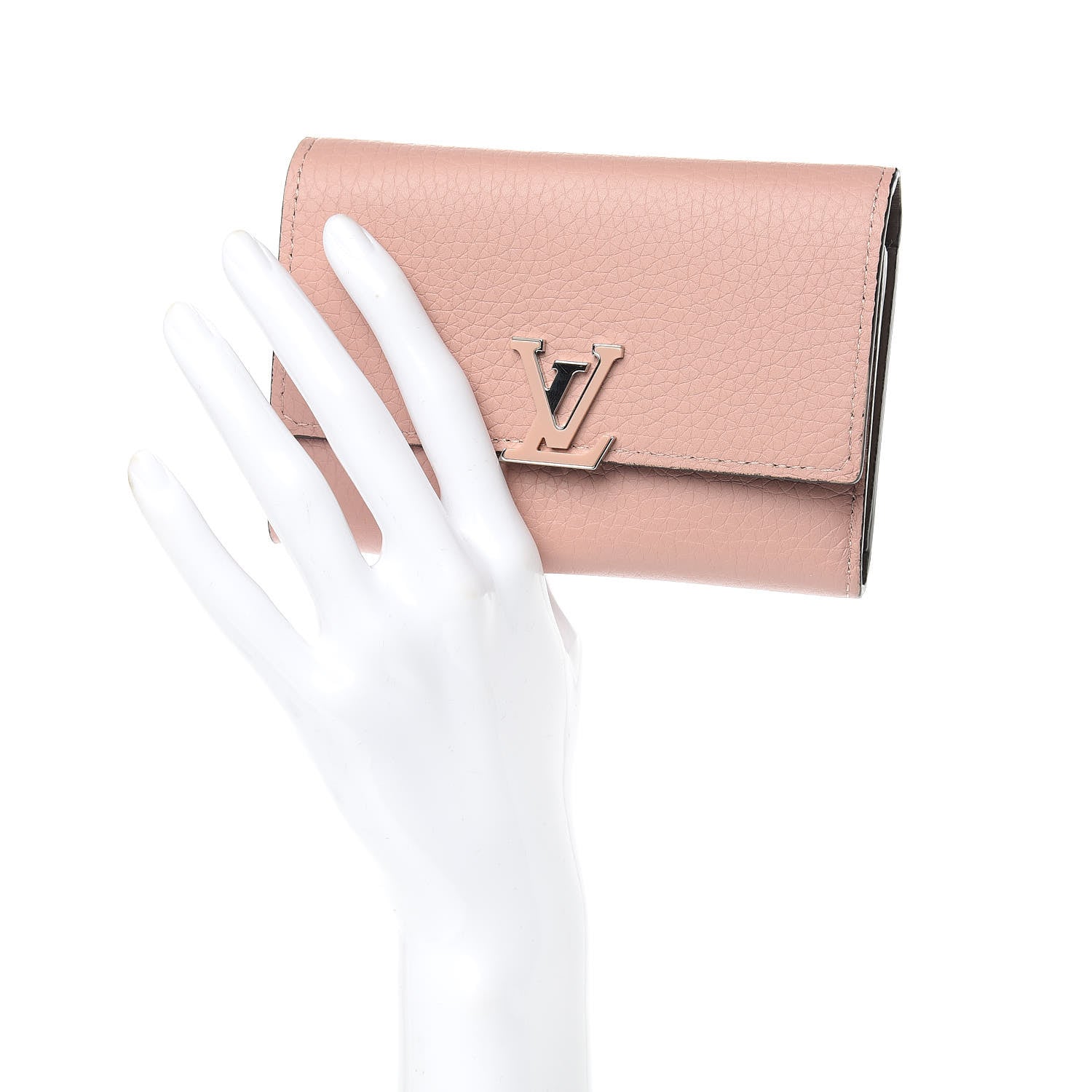 Louis Vuitton Taurillon Capucines Compact Wallet Magnolia 2 of 9