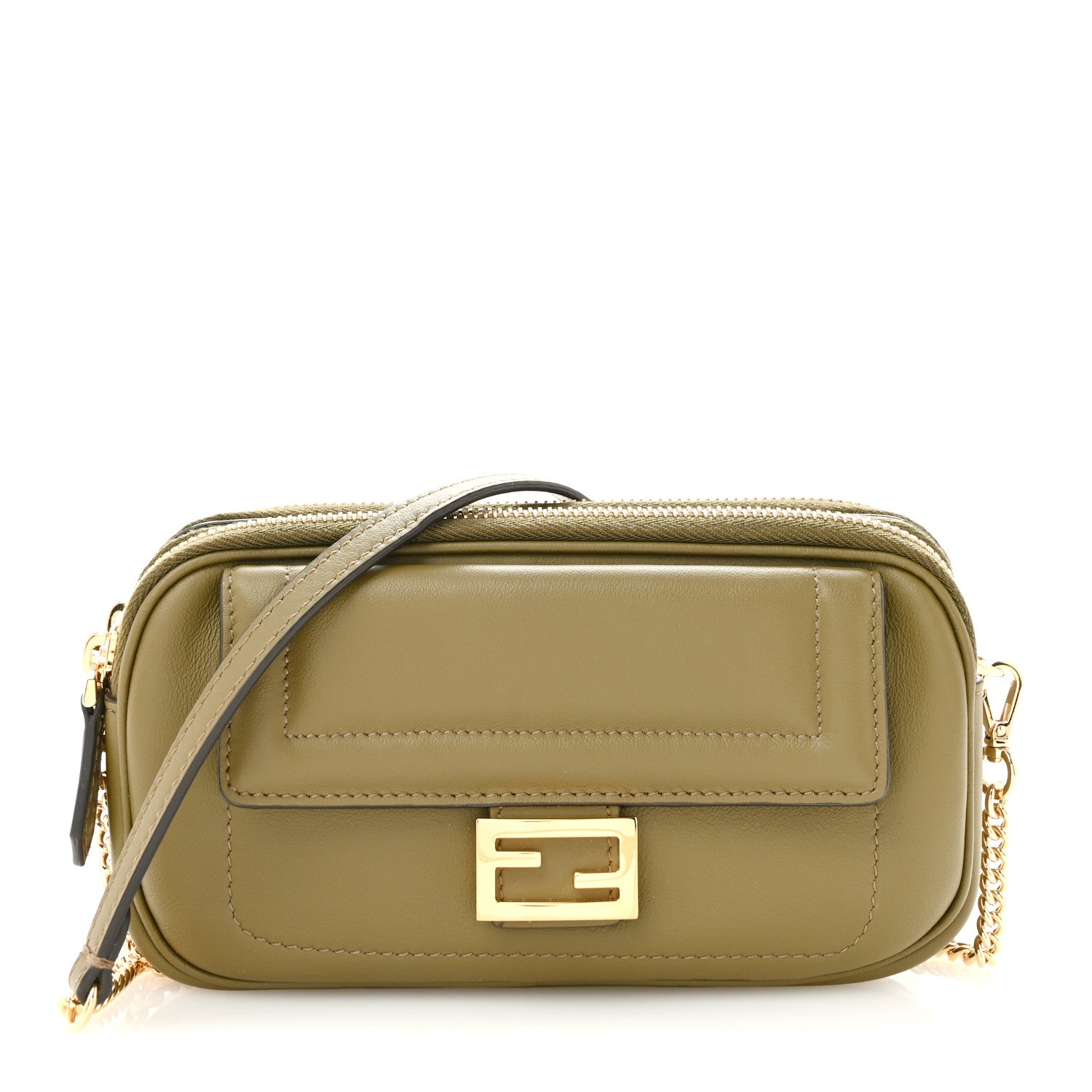 Fendi Vitello Grace Matte Easy Baguette Olive 1 of 12