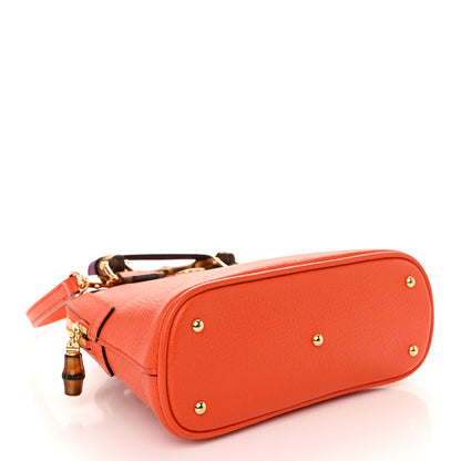 Gucci Textured Dollar Calfskin Mini Diana Dome Tote Bag Deep Orange Spicy Cyclamin 4 of 10