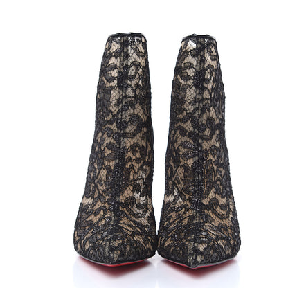 Christian Louboutin Patent Rete Lace Dentelle Psybootie 100 Ankle Boots 36.5 Black 2 of 8