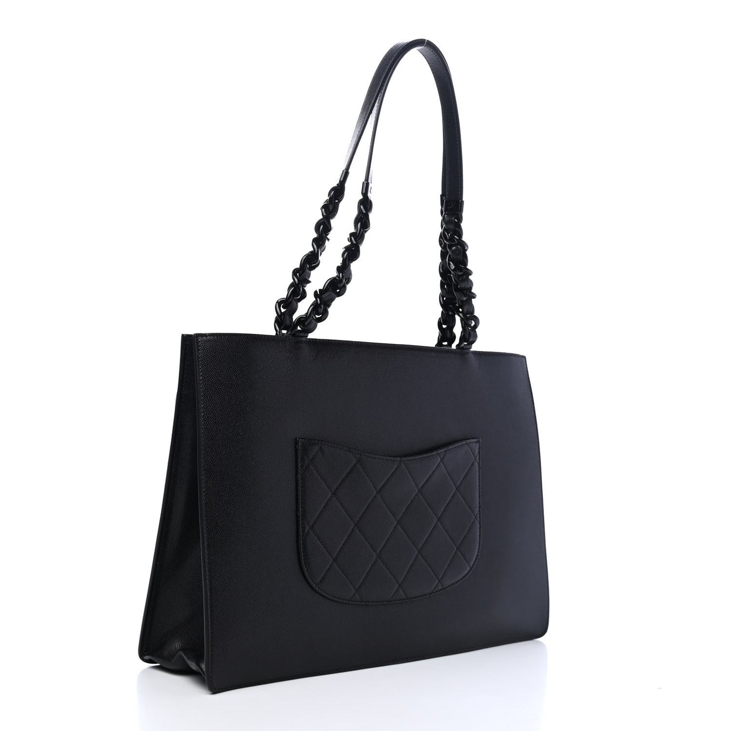 Caviar Quilted My Everything Large Shopping Tote Black