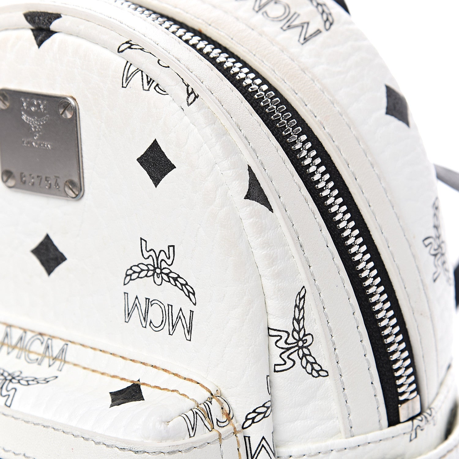 MCM Visetos Side Stud X-Mini Stark Backpack White 14 of 14