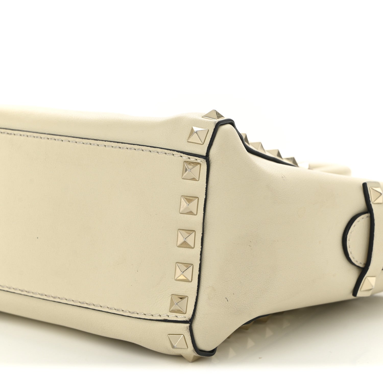 Valentino Garavani Vitello Mini Rockstud Double Handle Tote Ivory 9 of 16