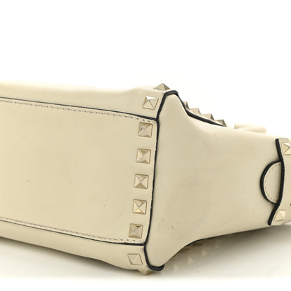 Valentino Garavani Vitello Mini Rockstud Double Handle Tote Ivory 9 of 16