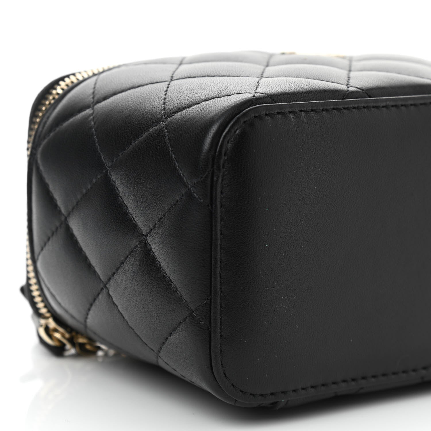 Chanel Lambskin Quilted Small Top Handle Vanity Case With Chain Black 9 of 12