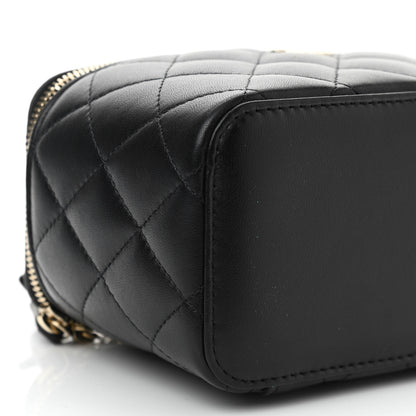 Chanel Lambskin Quilted Small Top Handle Vanity Case With Chain Black 9 of 12