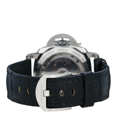Panerai Stainless Steel Alligator 42mm Luminor 1950 3 Day GMT Automatic Watch Black PAM00535 3 of 5