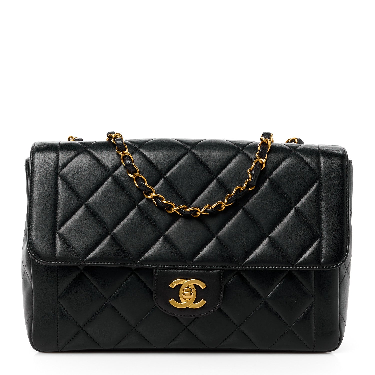 Chanel Lambskin Quilted Medium Single Flap Black 1 of 12