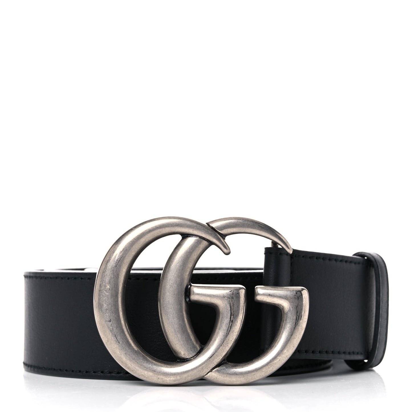Moon Calfskin Nickel Double G 40mm Belt 90 36 Black