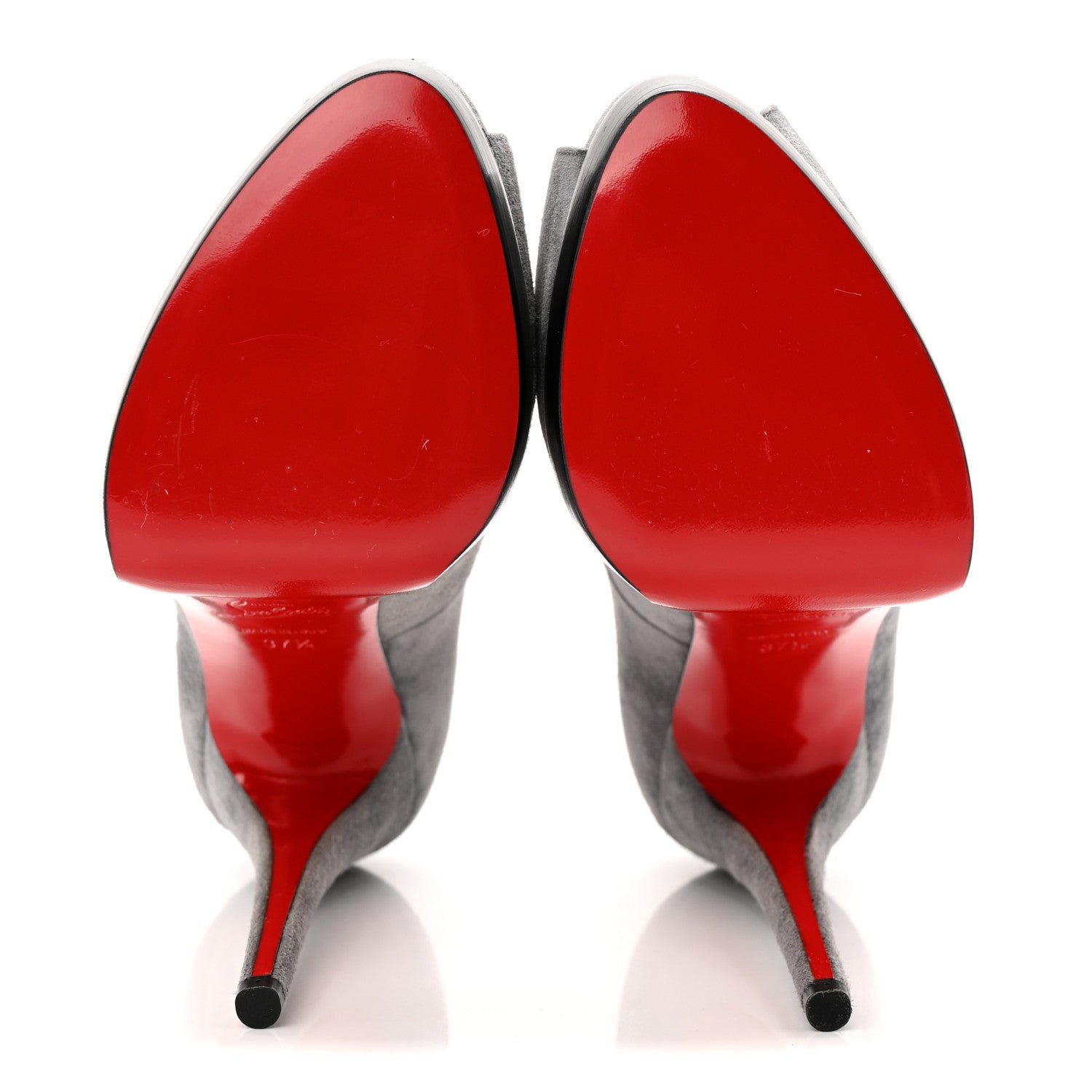 Christian Louboutin Suede Palais Royal Trepointe 140 Pumps 37.5 Grey 6 of 9