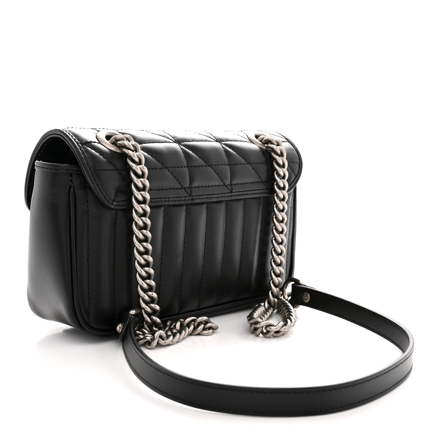 Calfskin Matelasse Aria Mini GG Marmont Shoulder Bag Black