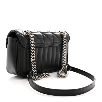 Gucci Calfskin Matelasse Aria Mini GG Marmont Shoulder Bag Black 3 of 11