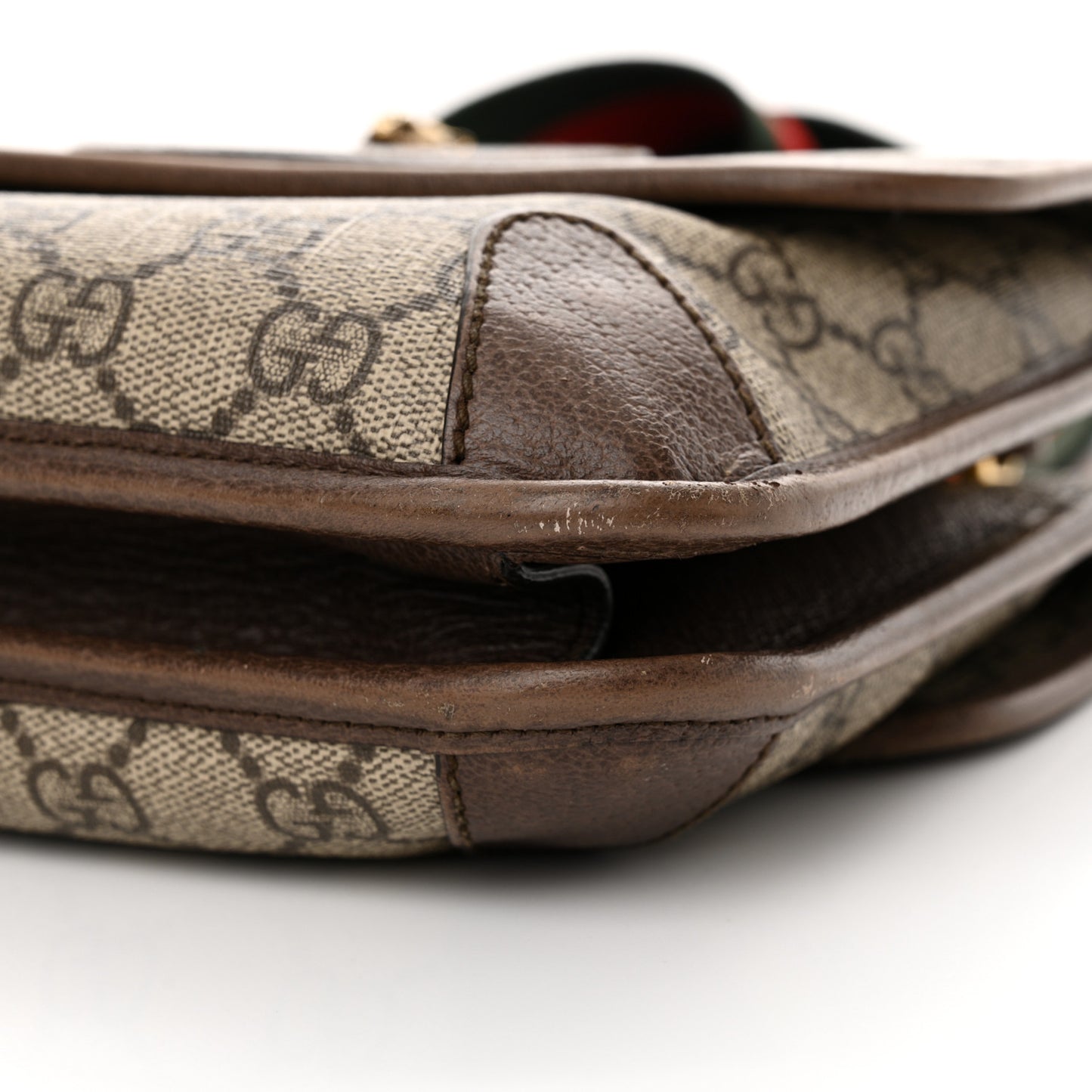 GG Supreme Monogram Web Small Neo Vintage Double Flap Messenger Bag Beige New Acero