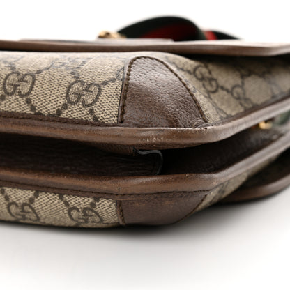 Gucci GG Supreme Monogram Web Small Neo Vintage Double Flap Messenger Bag Beige New Acero 10 of 14