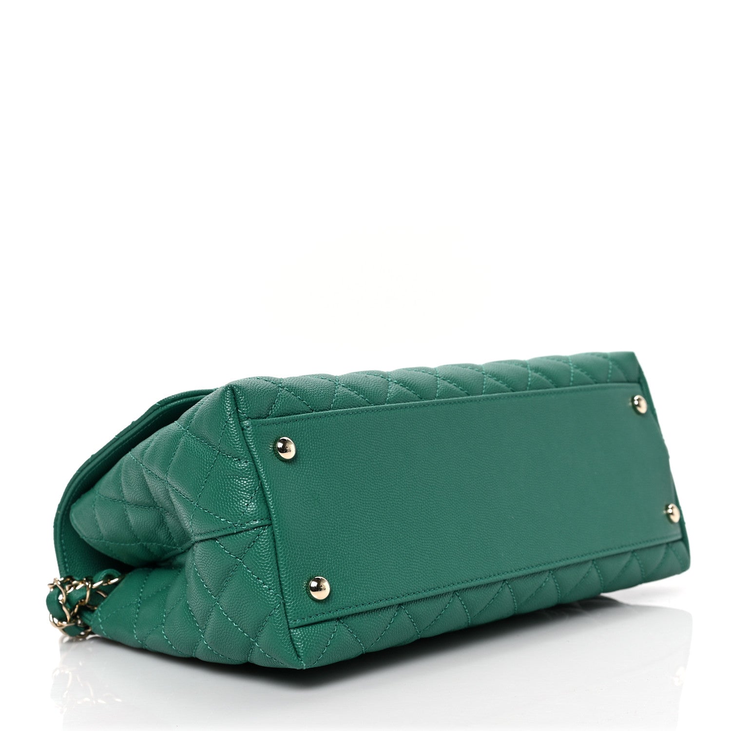Chanel Caviar Quilted Small Coco Handle Flap Green 4 of 8