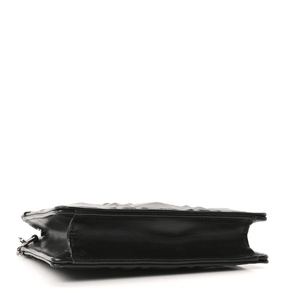 Christian Dior Calfskin Macrocannage Diamond Caro Zipped Pouch With Chain Black 4 of 12