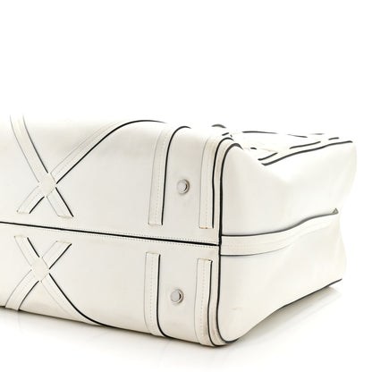 Christian Dior Calfskin Woven Giant Cannage Connect Tote White 10 of 16