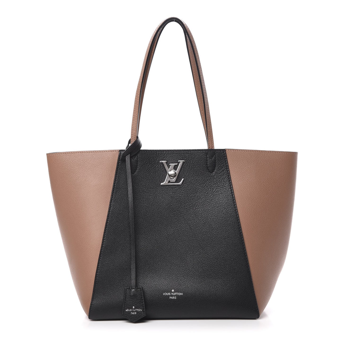 Calfskin Lockme Cabas Bois de Rose Black