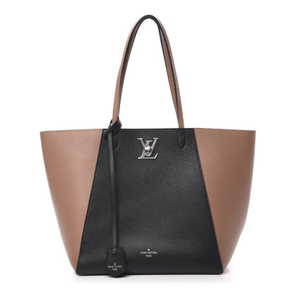 Louis Vuitton Calfskin Lockme Cabas Bois de Rose Black 1 of 11