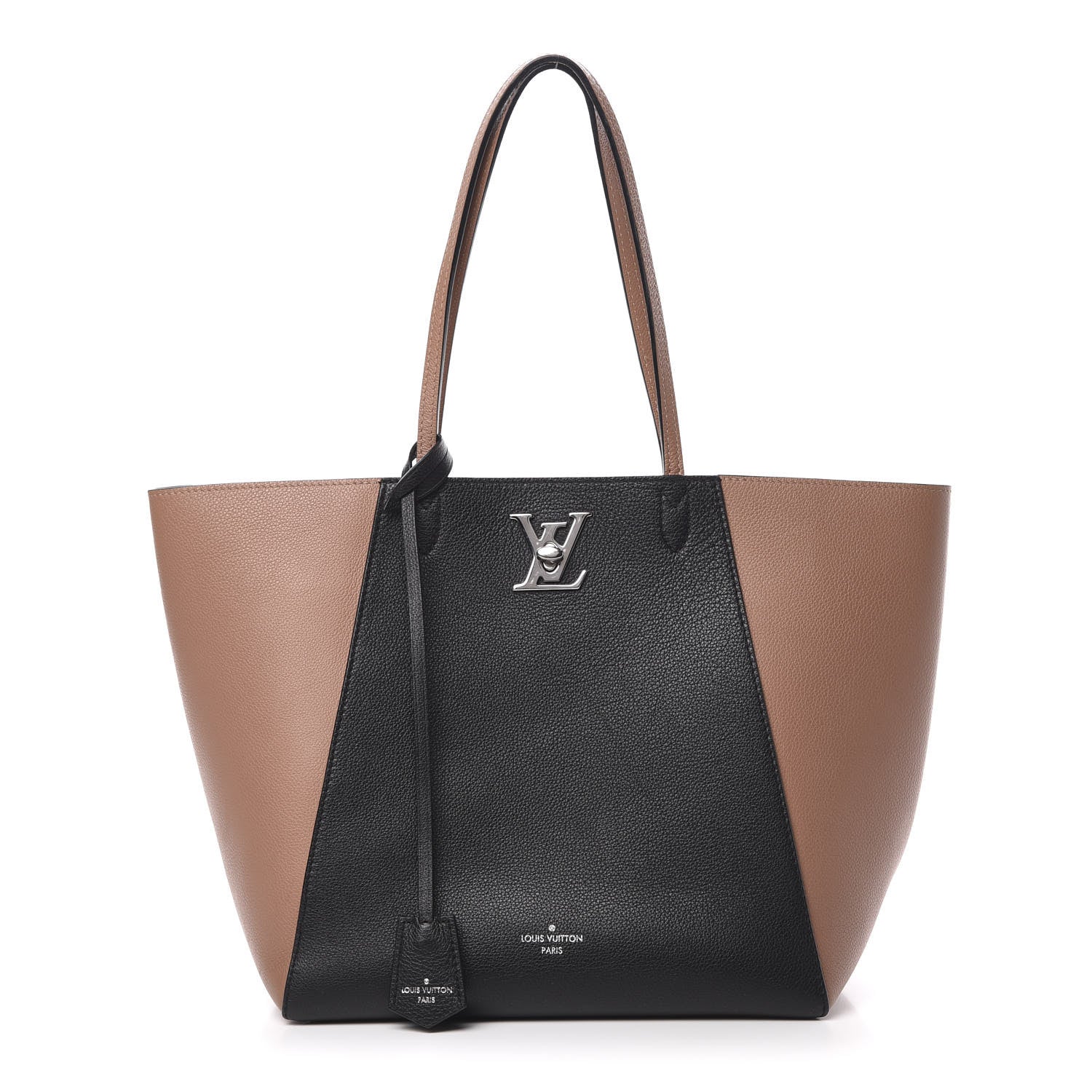 Louis Vuitton Calfskin Lockme Cabas Bois de Rose Black 1 of 11