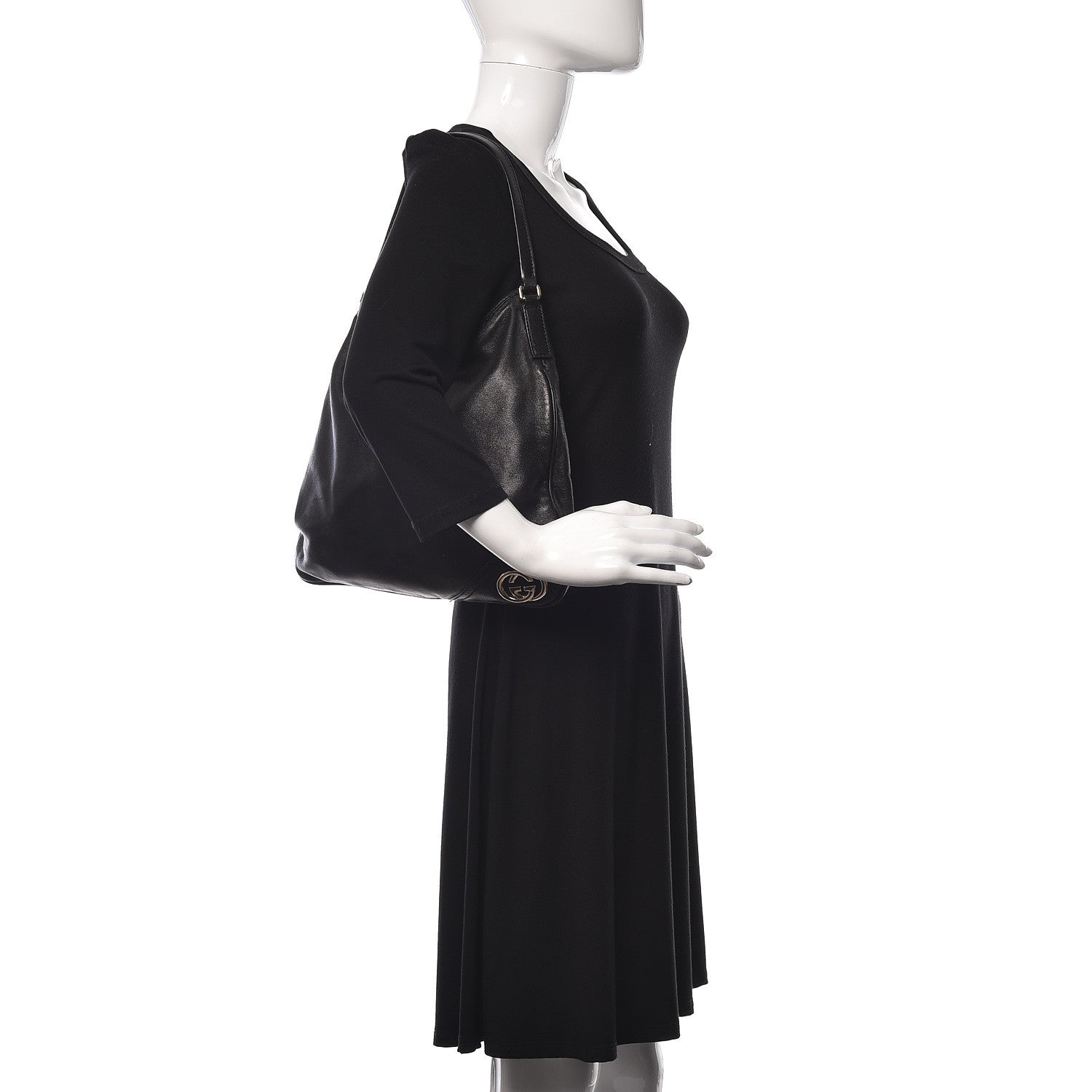 Gucci Calfskin Medium New Britt Hobo Black 2 of 14