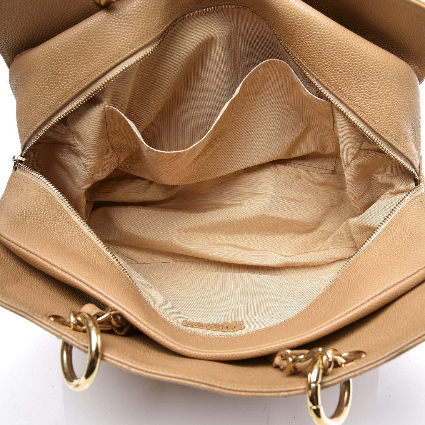 Caviar Quilted Grand Timeless Tote GTT Beige