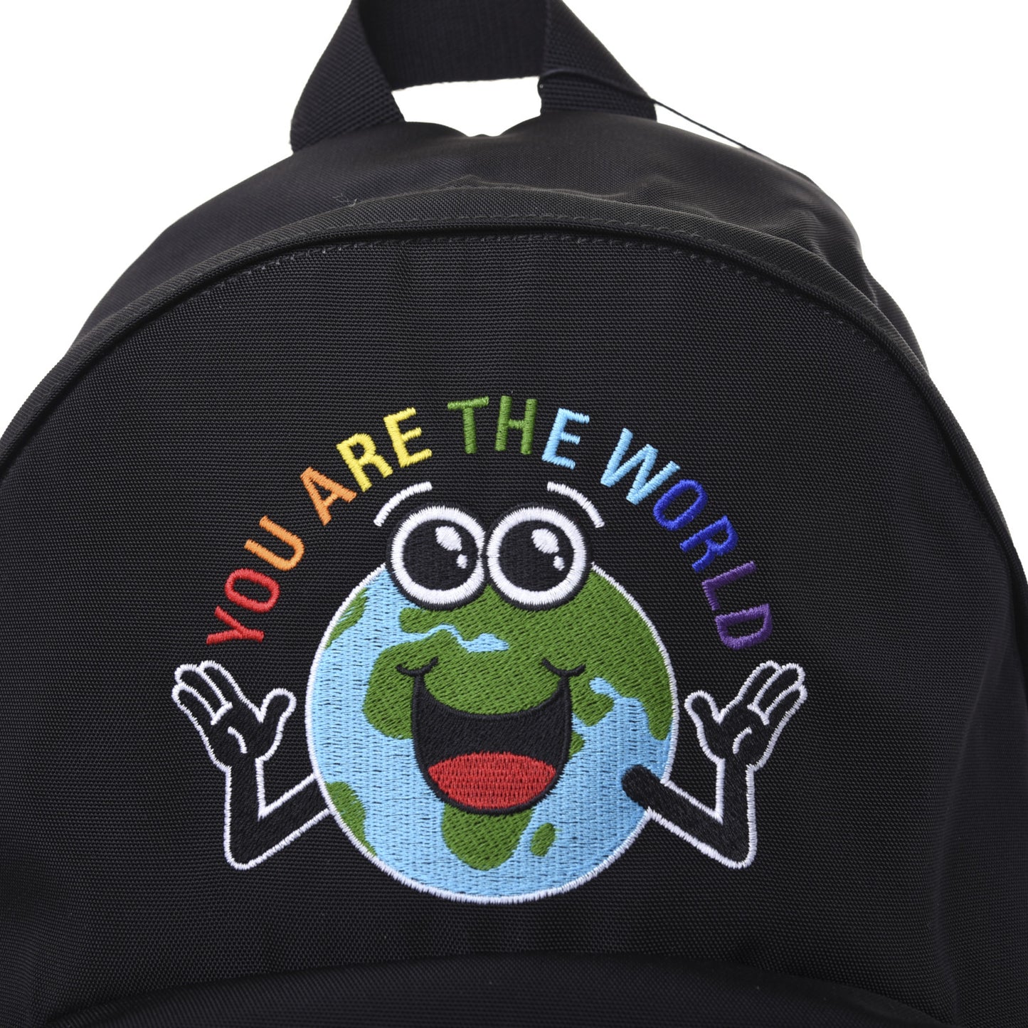Nylon Embroidered You Are The World Explorer Backpack S Black