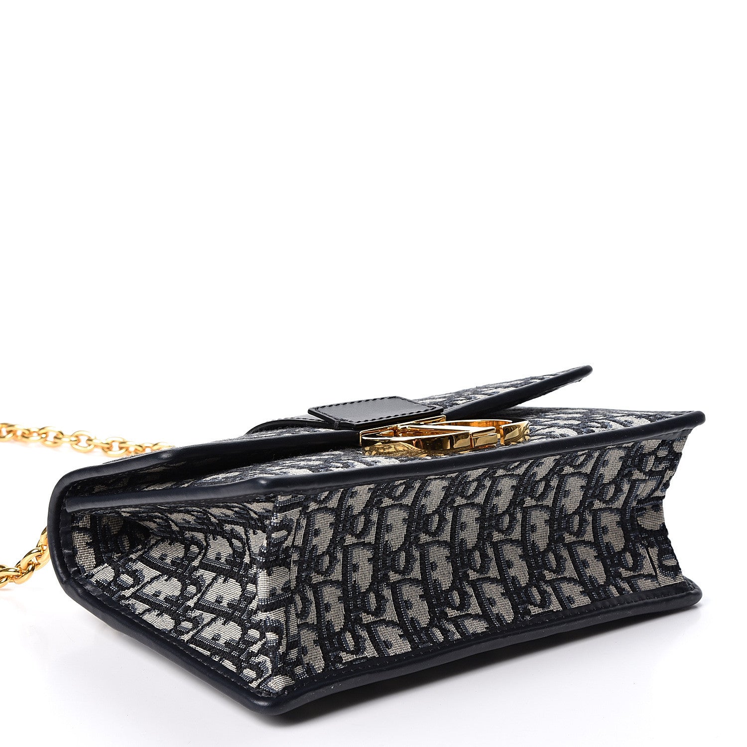 Christian Dior Oblique 30 Montaigne Chain Flap Bag Blue 3 of 8