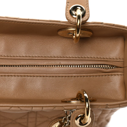 Christian Dior Lambskin Cannage Medium Lady Dior Beige 12 of 12