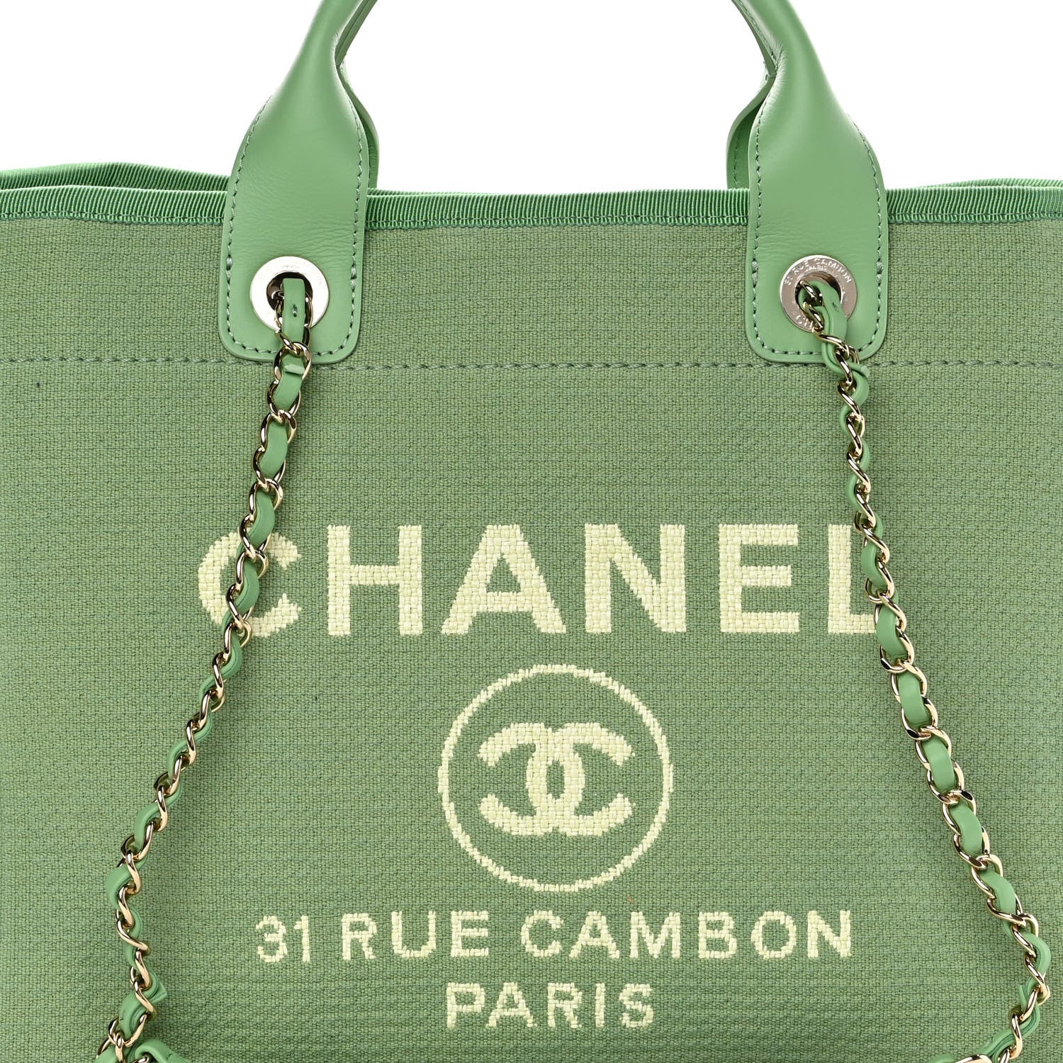 Chanel Mixed Fibers Small Deauville Tote Green 9 of 12