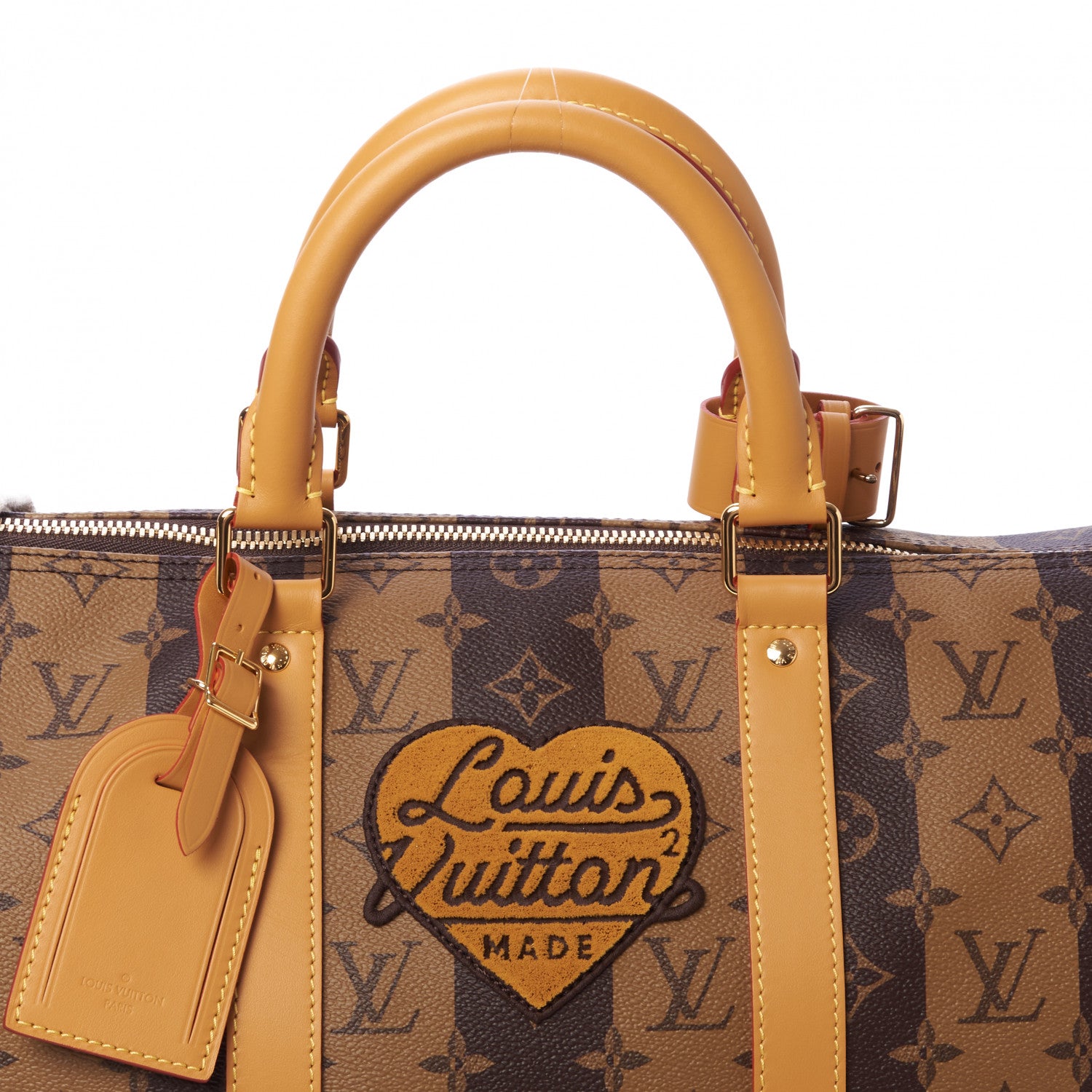 Louis Vuitton X NIGO Reverse Monogram Stripe Keepall Bandouliere 50 Brown 7 of 8