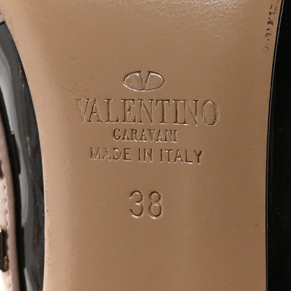 Valentino Garavani Patent Nappa Rockstud Ankle Strap 100mm Pumps 38 Black Poudre 7 of 9