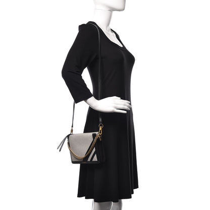 Givenchy Suede Calfskin Canvas GV Cross Shoulder Bag Black 2 of 10