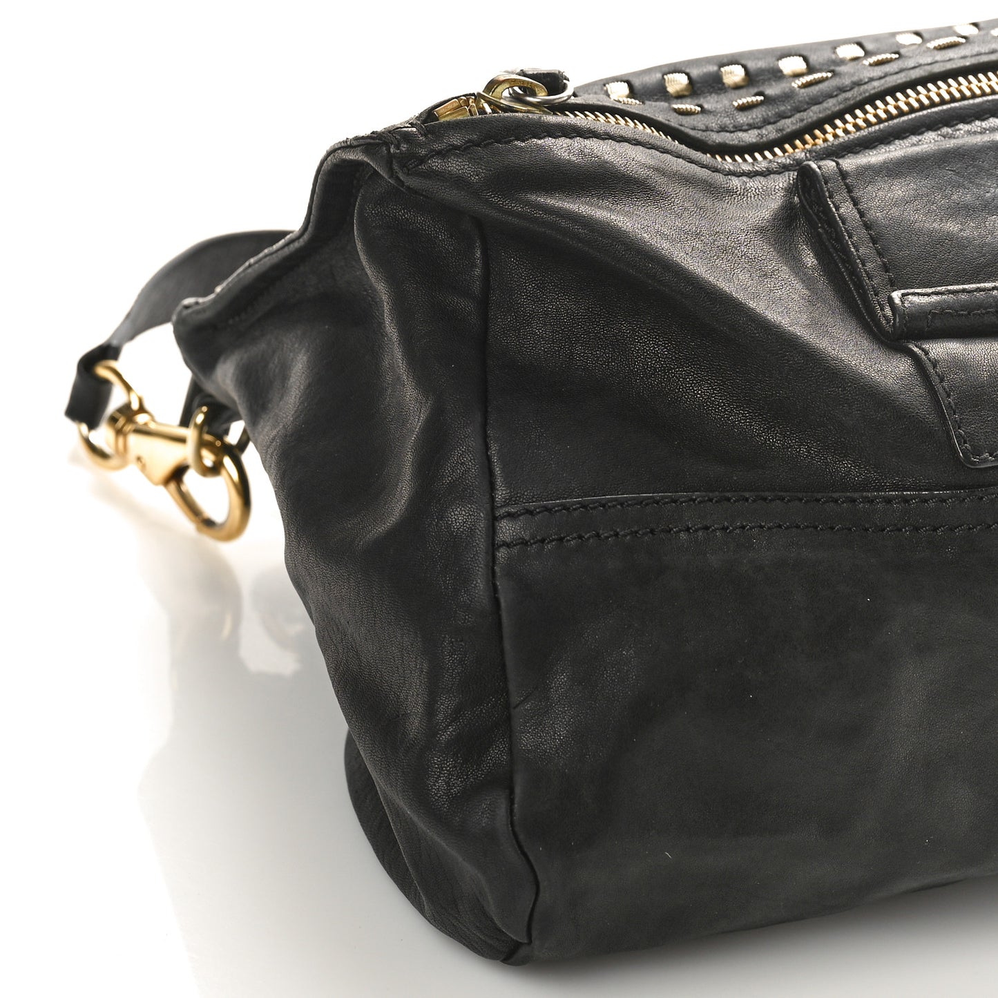 Washed Lambskin Medium Studded Pandora Black