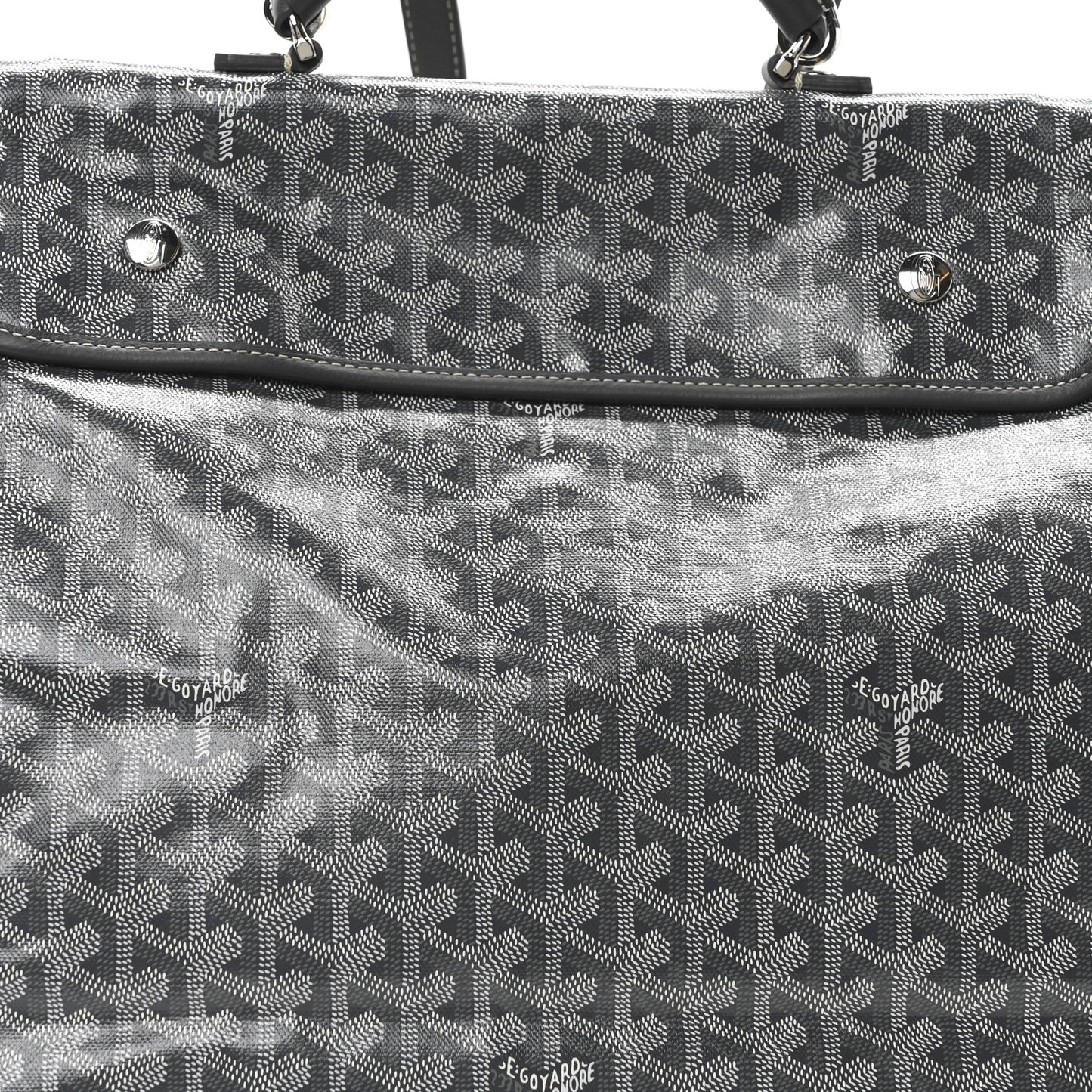 Goyardine Saint Leger Soft Briefcase Backpack Grey